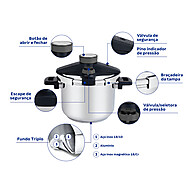 Panela de Pressão Tramontina Presto 6L Indução: Cozinhe Rápido! - imagem 1