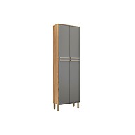 Paneleiro Nápoli Prime 4 Portas 222cm – Amêndoa/Chumbo - imagem 1
