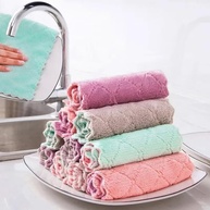 Pano de Limpeza de Microfibra Dupla Camada - Reutilizável e Absorvente | Lã Coral Lavável para Cozinha e Vidros - imagem 3