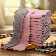 Pano de Limpeza de Microfibra 5 Peças - Toalhas Reutilizáveis para Cozinha, Móveis e Janelas (Cinza Rosa, 24x24 cm) - imagem 1