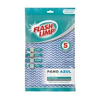 Flash Limp Pano Multiuso 5 Peças Azul - Limpeza Sem Fiapos e Sem Arranhões - imagem 4