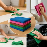 Kit 5 Panos de Microfibra 30x30cm - Alta Absorção, Reutilizáveis, Sem Fiapos, para Vidros, Carros e Cozinha - imagem 4