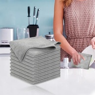 Conjunto de Panos de Microfibra Cinza - Ultra Absorventes, Reutilizáveis e de Secagem Rápida (10 Peças) - imagem 2