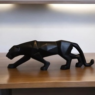 Estatueta Pantera Negra Geométrica em Resina - 41cm | Decoração Moderna para Casa e Escritório - imagem 3