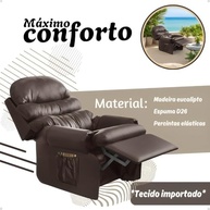 Poltrona do Papai Amamentação Reclinável Acolchoada em Corino Marrom - Conforto e Estilo para o Quarto ou Sala - imagem 5
