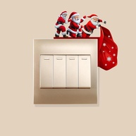 Adesivo de Interruptor de Vinil Christmas Cheer - Papai Noel Impermeável para Decoração Natalina - imagem 1