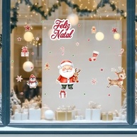 Adesivo de Parede Natalino com Papai Noel, Pinguim e Renas - Kit Completo para Decoração Festiva - imagem 2