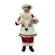 Papai Noel Cozinheiro com Casa de Pão de Gengibre - Decoração de Natal em Resina - imagem 2