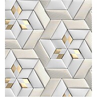 Papel de Parede 3D Dourado e Cinza: Transforme Seu Espaço! - imagem 1