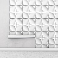 Papel de Parede 3D Flores Brancas e Cinza – Decore com Estilo - imagem 1