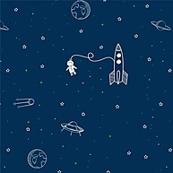 Papel de Parede Autocolante Baby Foguete Inove: Decore sem Sujeira! - imagem 1