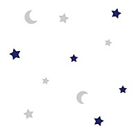 Papel de Parede Baby Lua e Estrelas Azul e Cinza – Céu Estrelado para Quartos - imagem 1