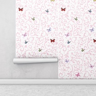 Papel de Parede Borboletas Rosa: Encanto Infantil - imagem 1