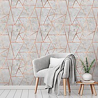 Papel de Parede Cimento Rose: Elegância Geométrica - imagem 1
