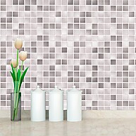 Papel de Parede Cozinha: Pastilha Cinza Prata Lavável 3m - imagem 1