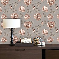 Papel de Parede Floral Bege e Marrom: Transforme seu Espaço! - imagem 1