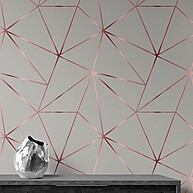 Papel de Parede Geométrico Rose Silver: Renove Já! - imagem 1