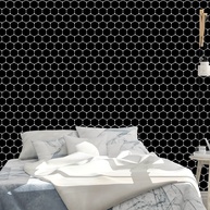 Papel de Parede Hexágono Preto: Decore Fácil! - imagem 1
