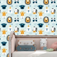 Papel de Parede Safari Azul: Decore com Facilidade! - imagem 1