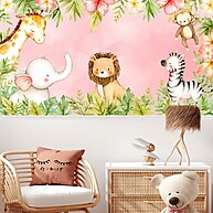 Papel de Parede Safari Rosa: Decore com Amor! - imagem 1