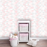 Papel de Parede Triângulos Rosa e Cinza: Decore Já! - imagem 1