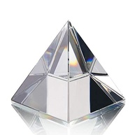 Estatueta de Pirâmide de Cristal Transparente - Peso de Papel e Decoração com Efeitos Energéticos - imagem 2