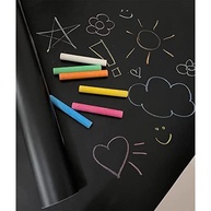 Lousa Adesiva Papel de Parede Preto Fosco 45cm x 2m com 5 Giz - Transforme Sua Parede em uma Área de Criatividade - imagem 2