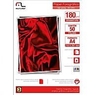 Papel Glossy Multilaser A4 180g: Alta Definição e Secagem Instantânea - imagem 1