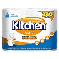 Papel Toalha Kitchen Ultra Jumbo: 240 Folhas de Poder! - imagem 1