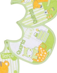 Babador Semaninha Felpudo e Impermeável Papi Textil 20x19cm - 7 Unidades Confortáveis para Bebês - imagem 3