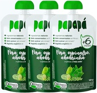 Kit com 3 Pouchs de Papinha Orgânica de Pera, Espinafre e Abobrinha de 100g cada - Papapá - imagem 1