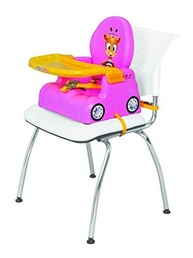 Cadeira de Papinha Infantil Girafa - Magic Toys Rosa e Amarelo | Segura, Confortável e Divertida - imagem 3