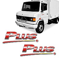 Par Emblemas Plus Mercedes Benz 710 – Adesivo Lateral para Caminhão - imagem 1