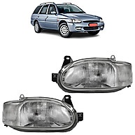 Par Farol Escort 97/02 Cromado com Lente Estriada - imagem 1