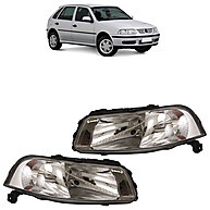 Par Farol Gol G3 1999-2005 com Máscara Cromada – Novo Visual - imagem 1