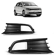 Par Moldura Grade Farol Milha Gol Voyage G6 2012-2016 Preto Texturizado - imagem 1