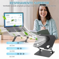 Suporte para Notebook com Cooler Ajustável - Base Ergonômica com Ventilação USB-C para 10-17.3" | Até 8Kg - imagem 4