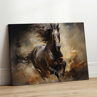 Quadro Decorativo para Quarto e Sala 100x70cm - Pintura de Cavalo em Canvas Premium - imagem 3