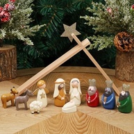 Conjunto de Presépio de Natal com 11 Estatuetas de Resina - Decoração Religiosa para Mesa e Prateleira - imagem 2