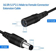 Cabo Extensor CC 12V 5m (2.1x5.5mm) para Câmeras IP BOAVISION e Equipamentos 12V - imagem 3