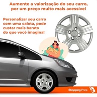 Kit 4 Calotas Aro 15 Prata Grid para Honda Fit e City (2010-2013) - Cubo Padrão - imagem 5