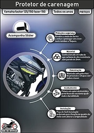 Protetor de Carenagem Preto para Yamaha Fazer 150 - Segurança e Estilo AWA - imagem 5
