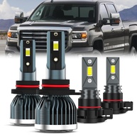 Kit 4 Lâmpadas LED 9012/H16 para GMC Sierra 1500 2014-2015: Farol Alto/Baixo e Neblina - Brilho Intenso 600% - imagem 1