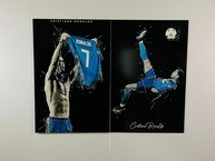 Quadro Decorativo 2 Peças CR7 Futebol 60x40cm - Estilo Moderno para Torcedores - imagem 1