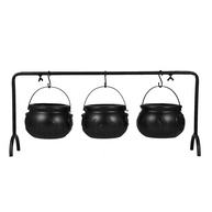 Conjunto de Caldeirões de Bruxa para Festas - 3 Unidades com Suporte de Metal e Ganchos - imagem 1