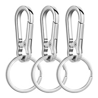 3 chaveiros de metal, chaveiro para carro doméstico feminino masculino (prata 3) - imagem 2