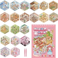 Livros de Adesivos 3D Reutilizáveis - 20 Cenas Terapêuticas para Alívio do Estresse e Diversão Familiar - imagem 2