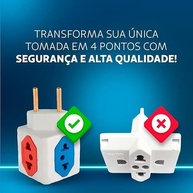 KIT 3x Adaptador Tomada Benjamim Cubo 3D: Mais Energia e Praticidade para Sua Casa! - imagem 2