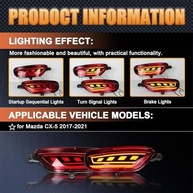 Kit Refletor LED Traseiro Vermelho para Mazda CX-5 (2017-2021) - Freio e Luz Diurna - imagem 3