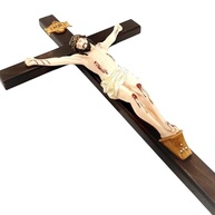 Crucifixo de Parede com Cristo em Resina 50 cm - Decoração Religiosa Clássica para Sala - imagem 4